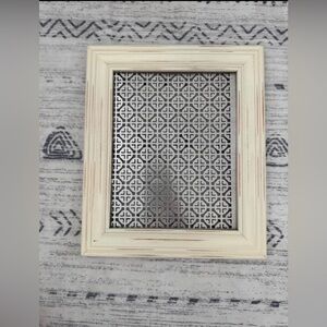 Hanging framed earring jewelry organizer storage Wall decor Cream